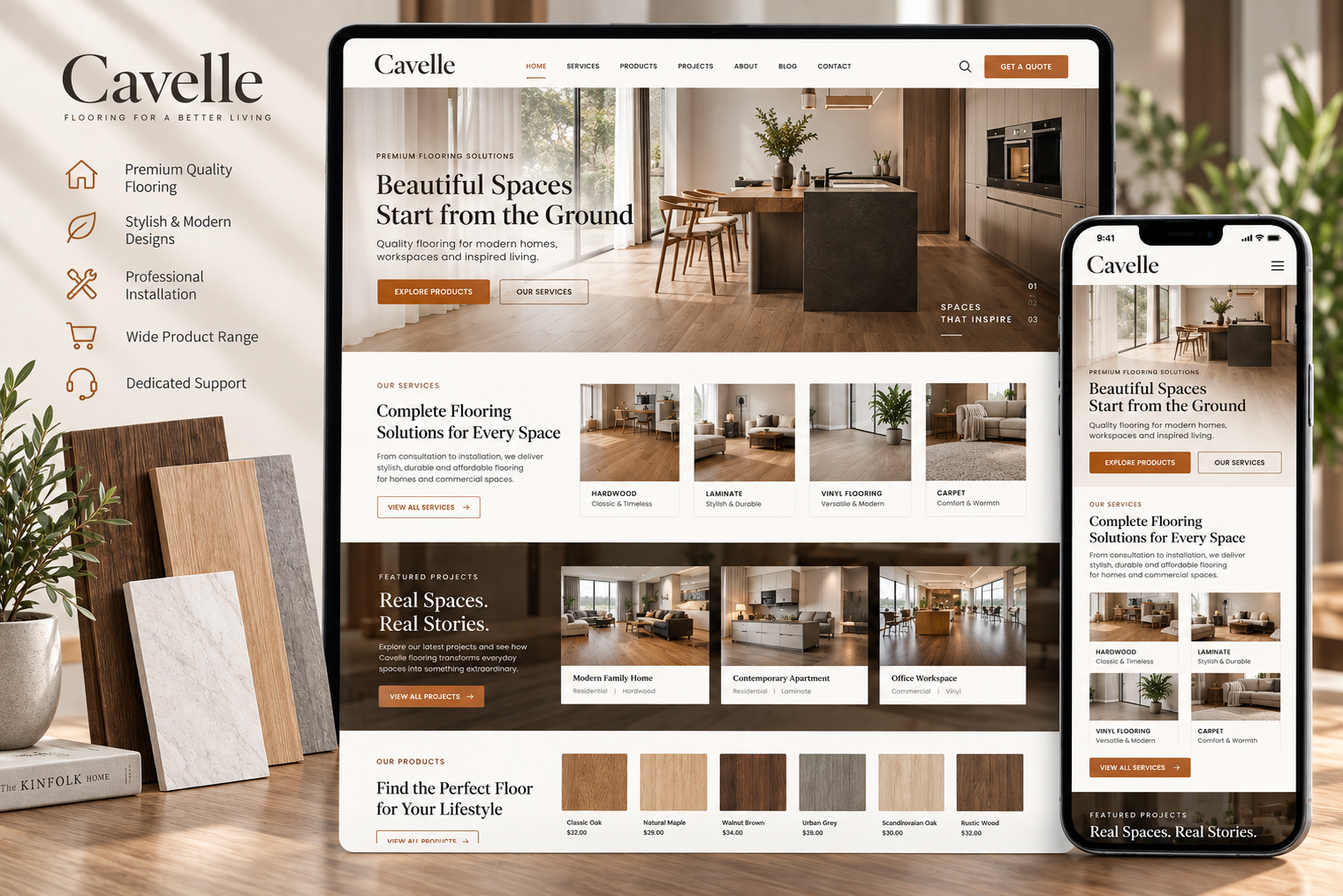 Cavelle flooring website template