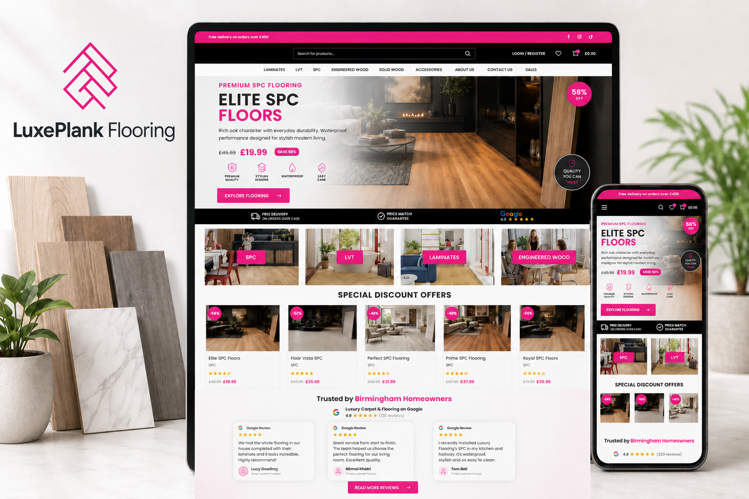 LuxePlank Flooring website template