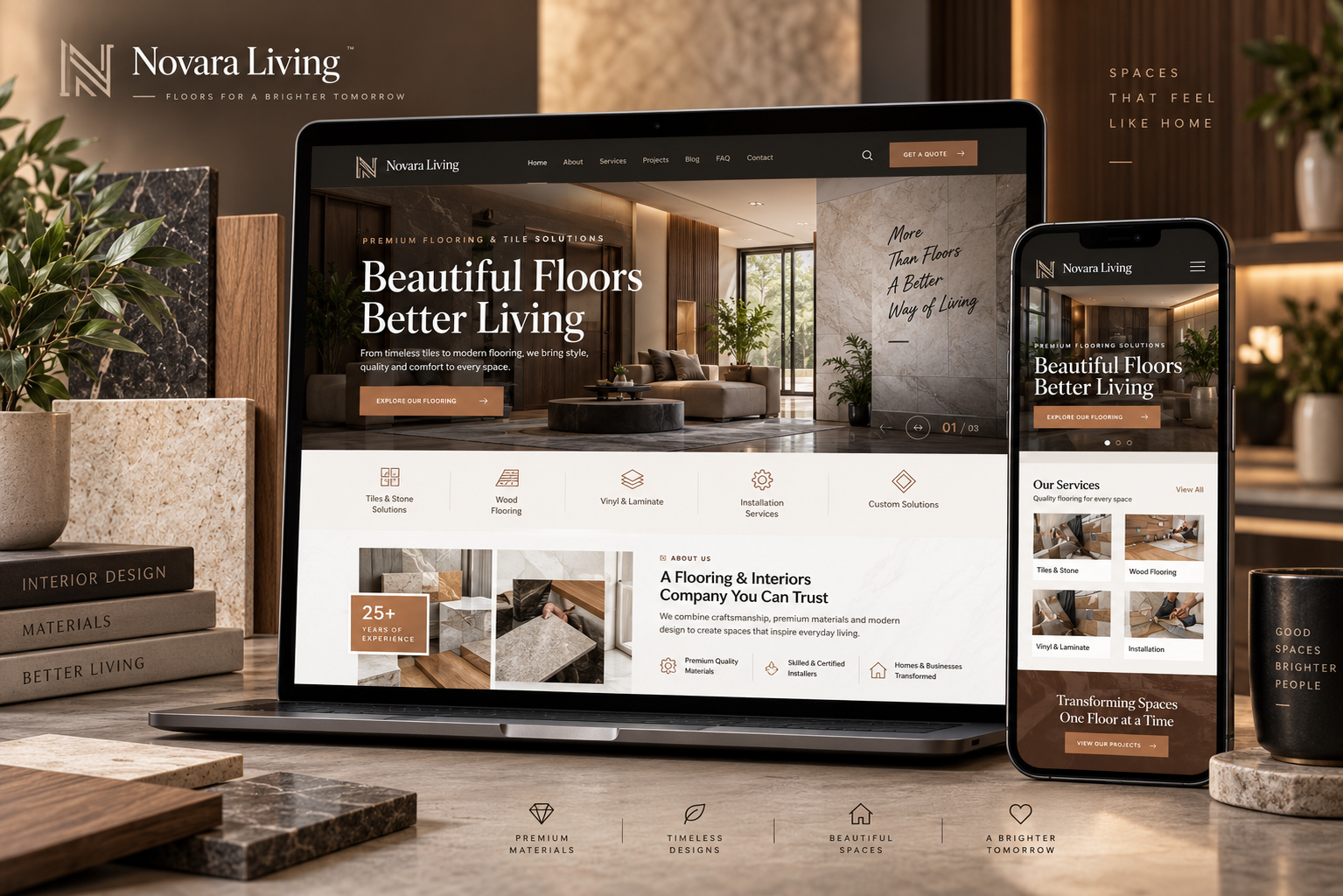 Novara Living flooring website template