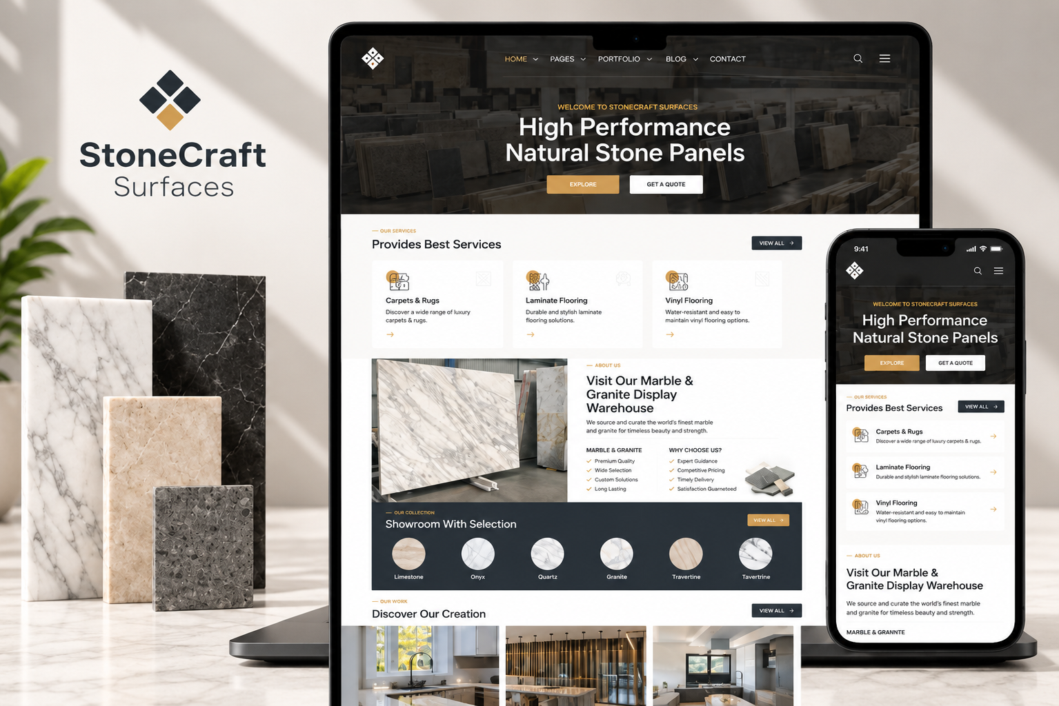 StoneCraft Surfaces flooring website template