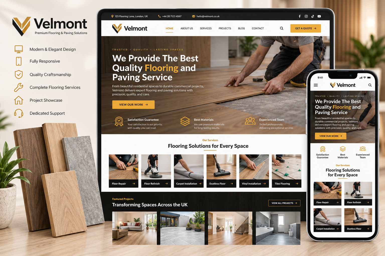 Urban Oak Studio flooring website template